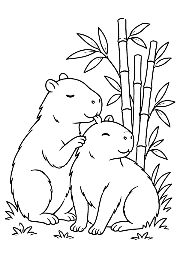 Capybara Grooming Pair