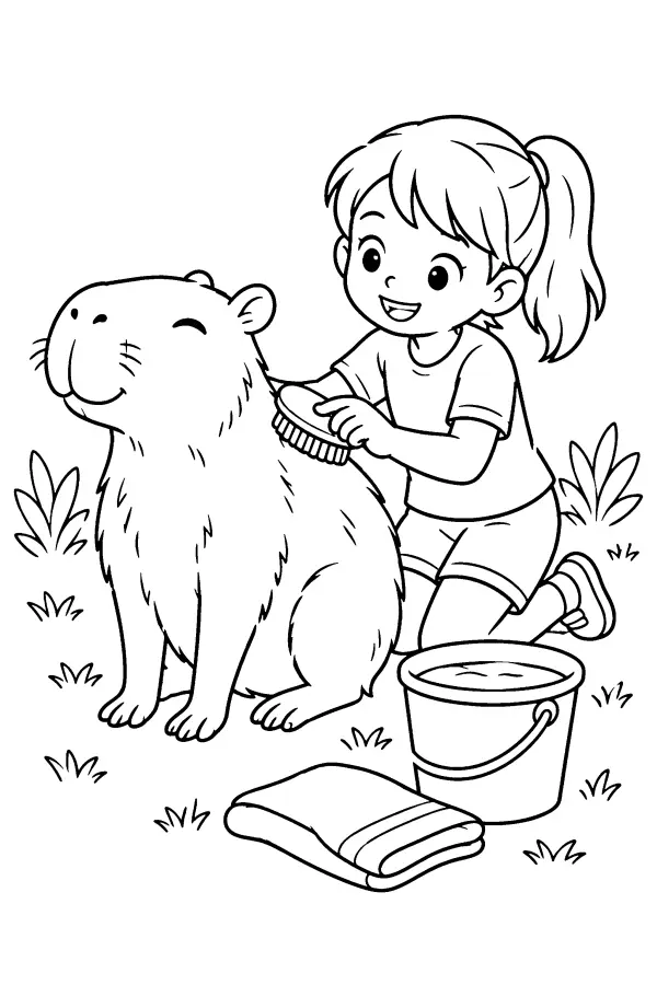 Capybara Grooming Time