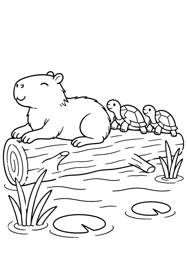 Capybara Log Nap