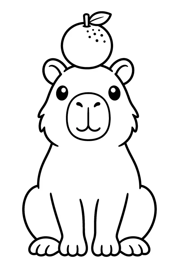 Capybara With Orange