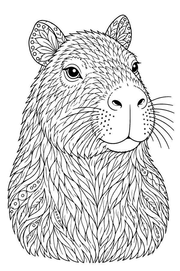 Patterned Capybara Portrait