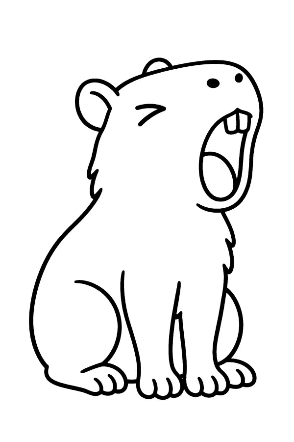 Yawning Capybara