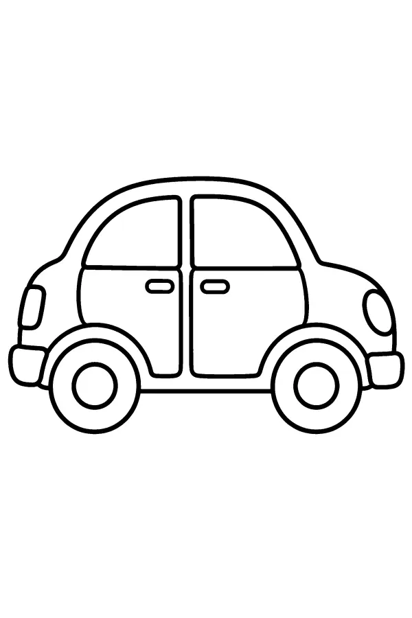 Dessin à colorier d’une voiture aux portes vides