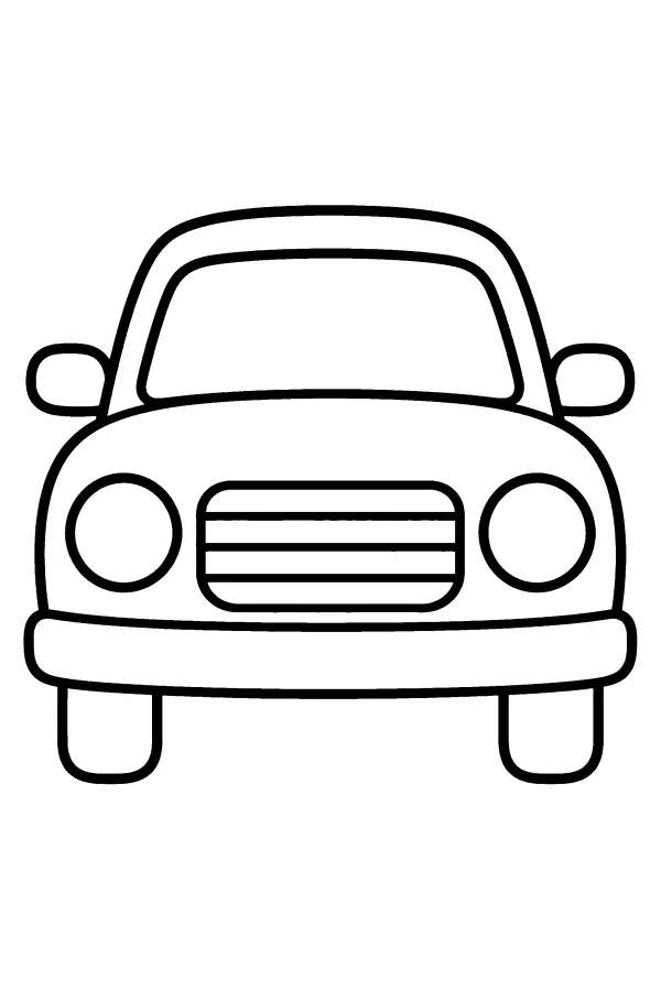 Dessin à colorier d’une voiture vue de face