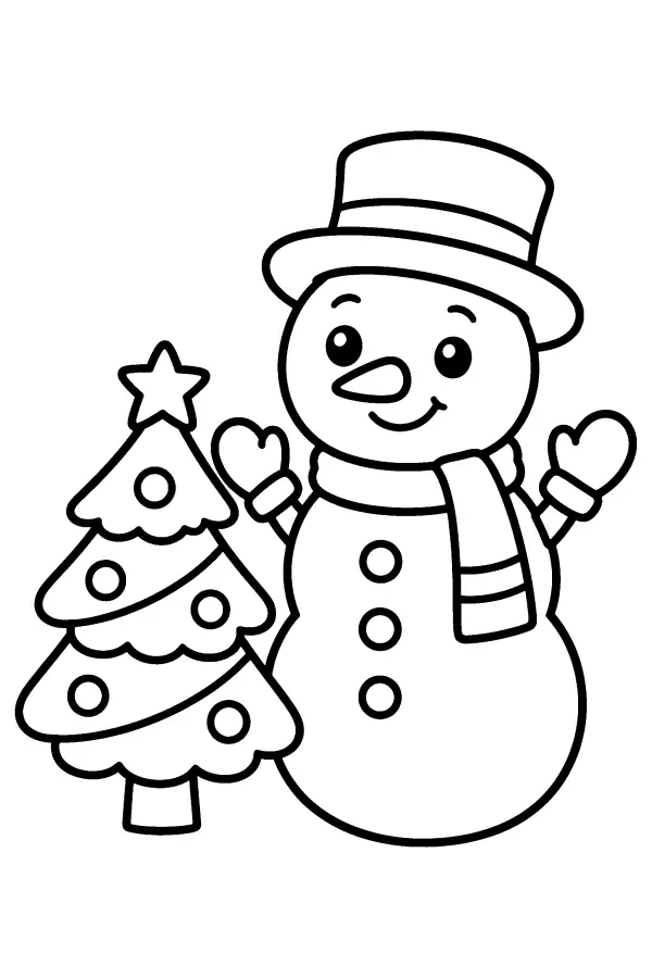 Snowman And Tree