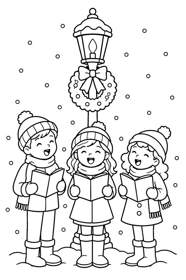 Carolers By The Lamp