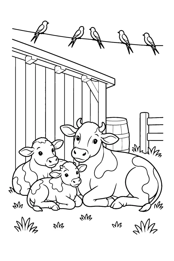 Barn Wall Cows