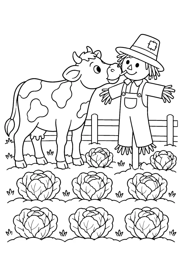 Cow And Scarecrow
