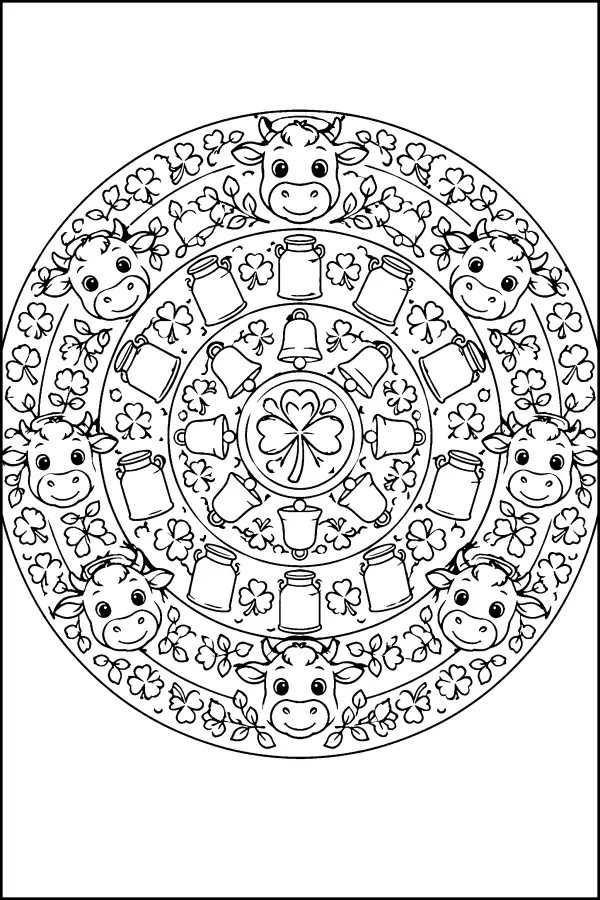 Cow Clover Mandala