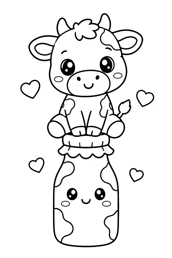 Cow On Milk Bottle