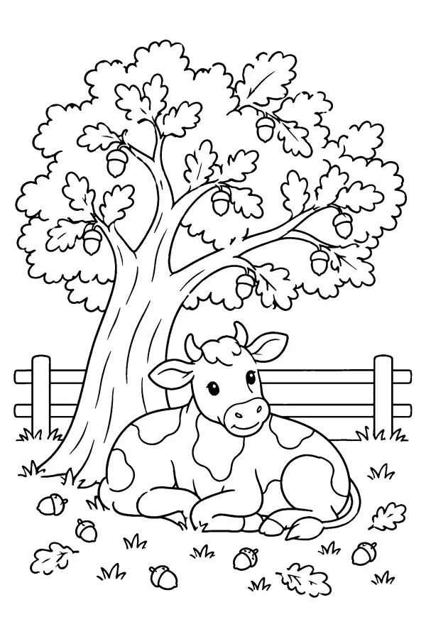 Cow Under Oak