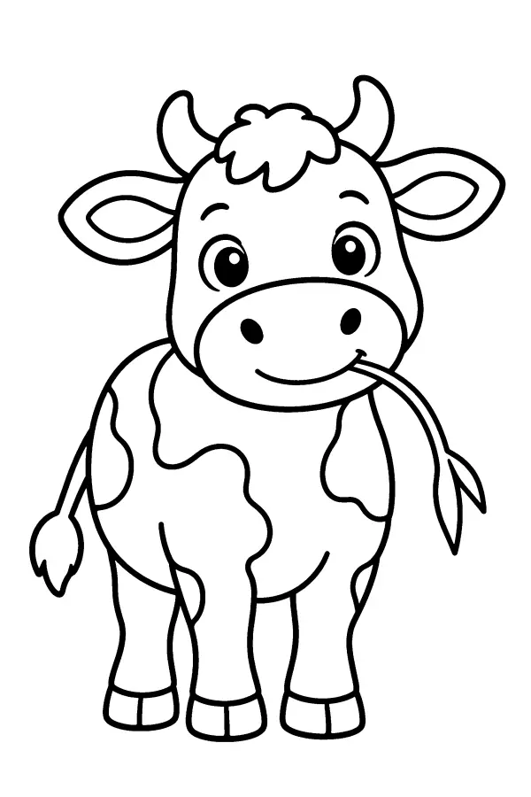 Cow With Hay