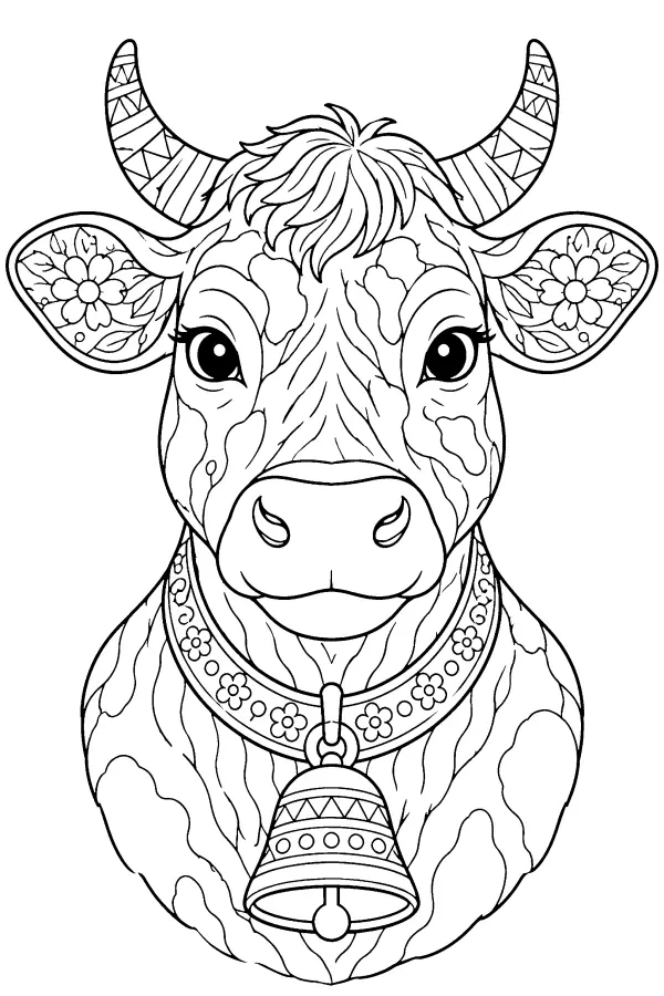Decorated Cow Portrait