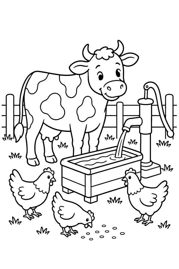 Farmyard Watering Scene