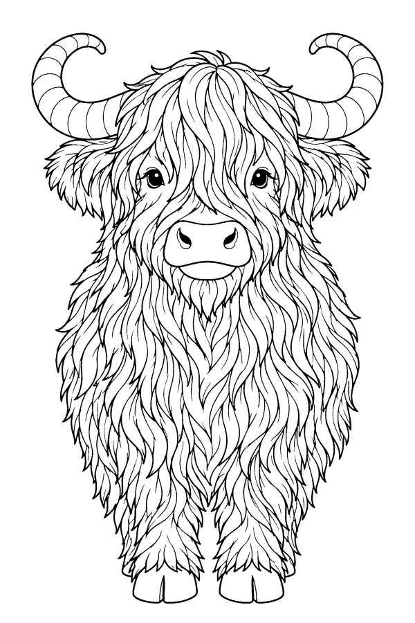 Fringed Highland Cow