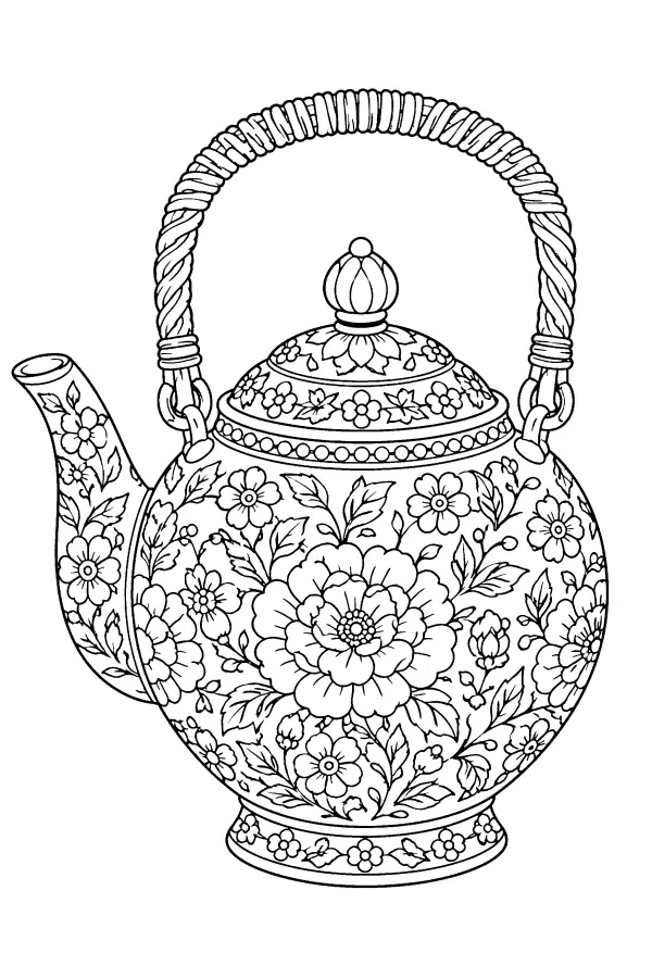 Floral Teapot Elegance
