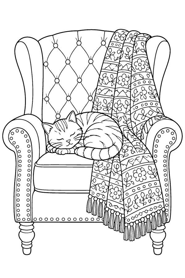 Patterned Chair Cat