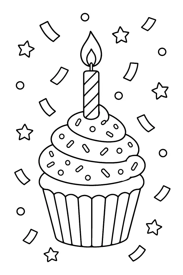 Candle Cupcake Confetti