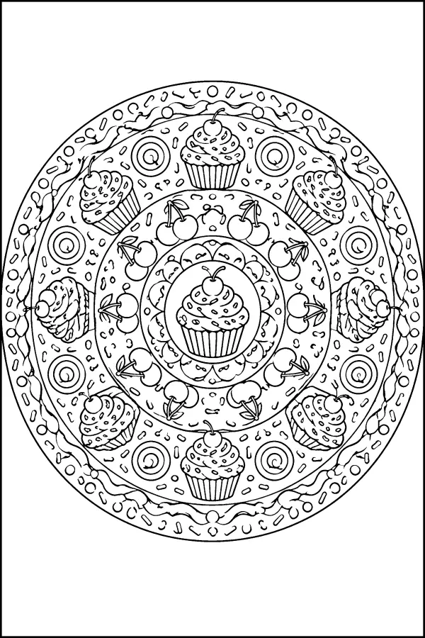 Cupcake Cherry Mandala