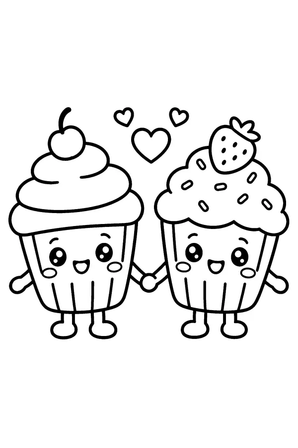 Cupcake Heart Friends