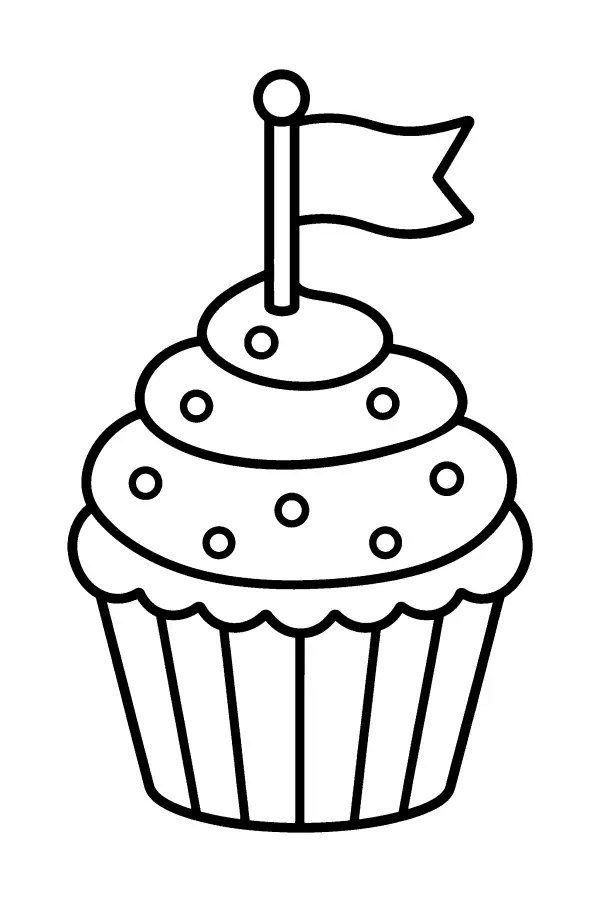 Flag Topped Cupcake