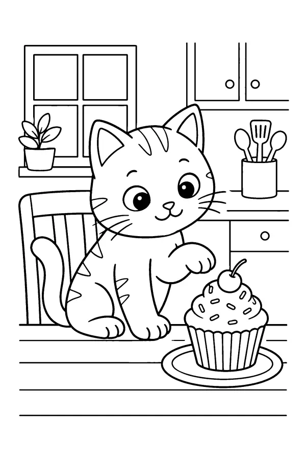 Kitten And Cupcake