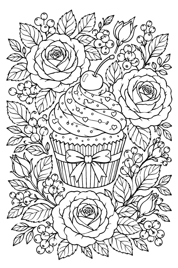 Rose Cupcake Frame