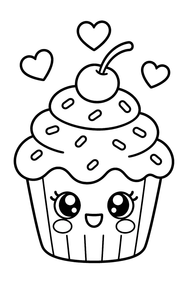Smiling Cupcake Hearts