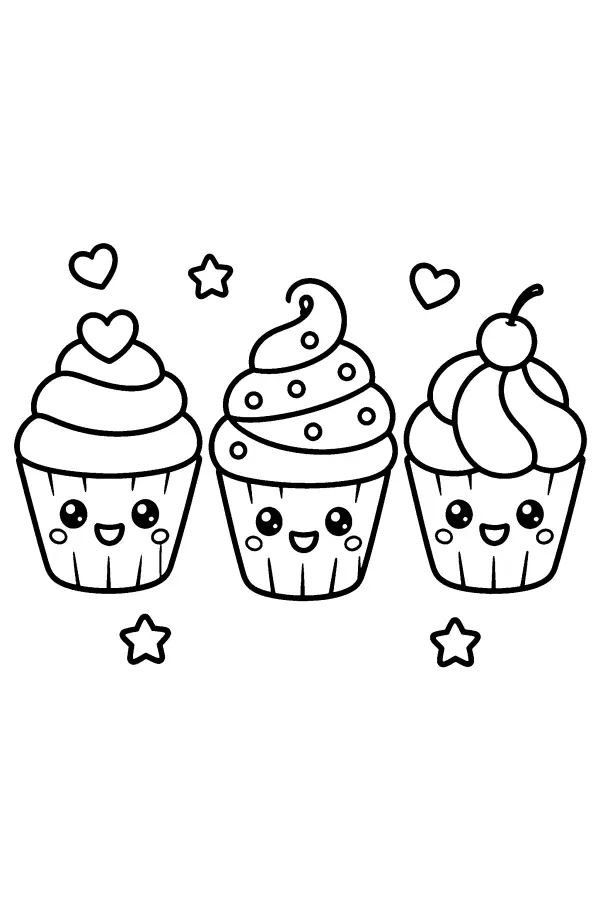 Smiling Cupcake Row