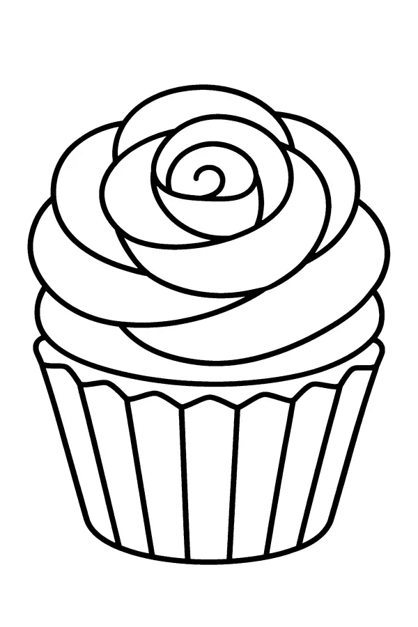 Swirled Rose Cupcake