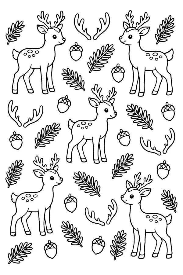 Deer And Acorns Pattern