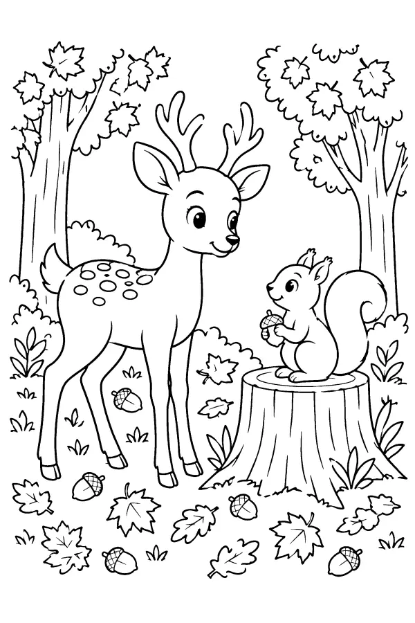 Deer And Squirrel Woods