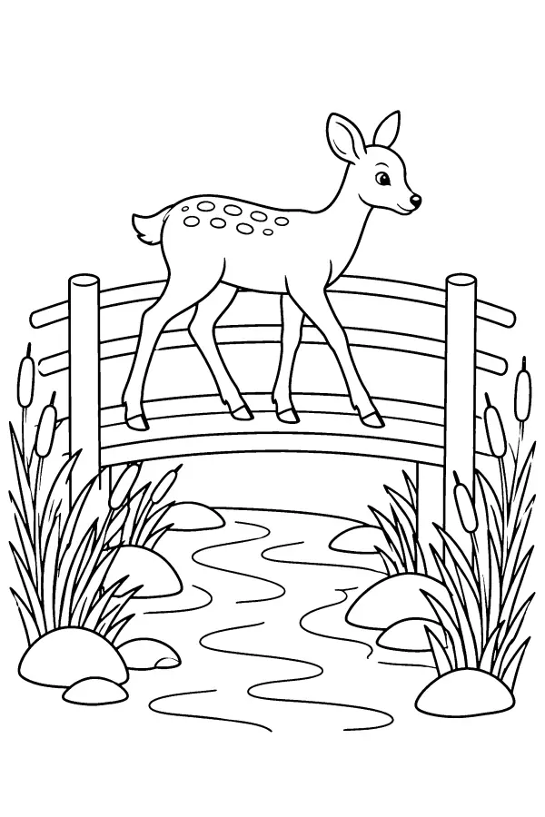 Deer On Footbridge