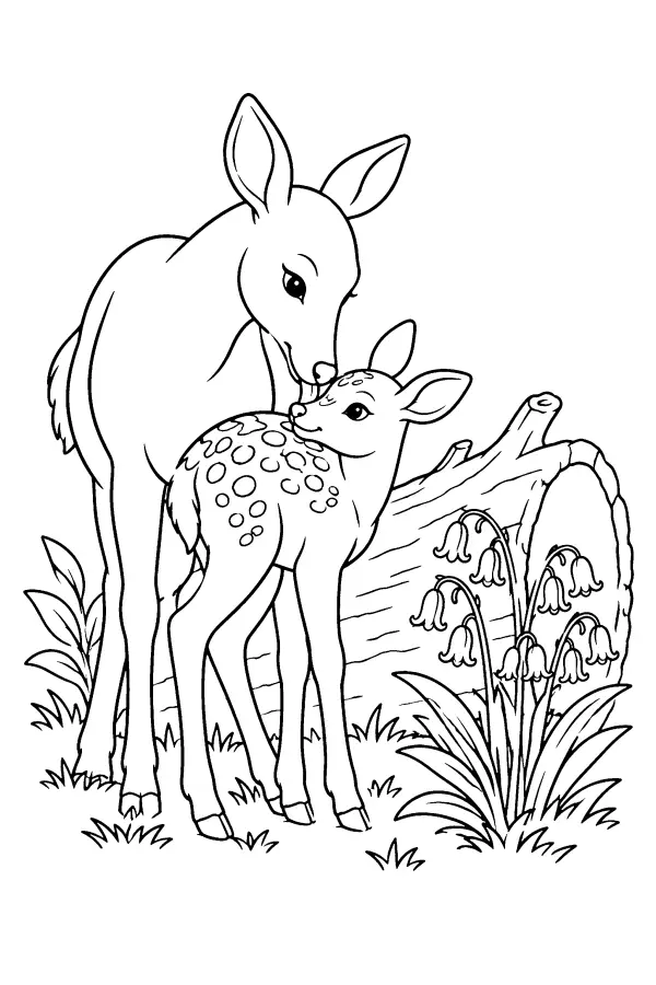Doe And Fawn Blooms