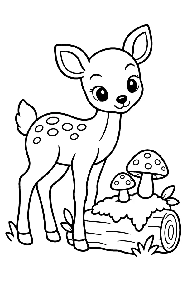 Fawn And Log