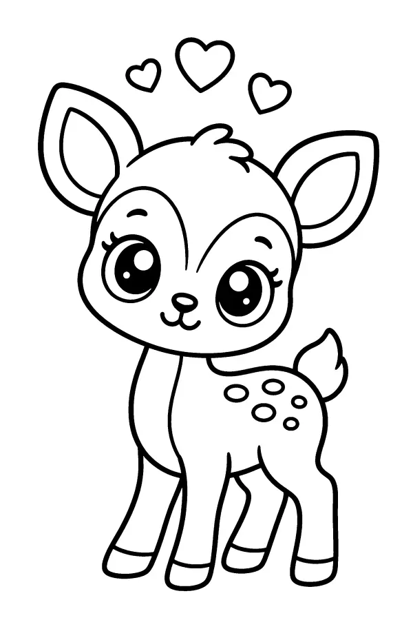 Fawn With Hearts