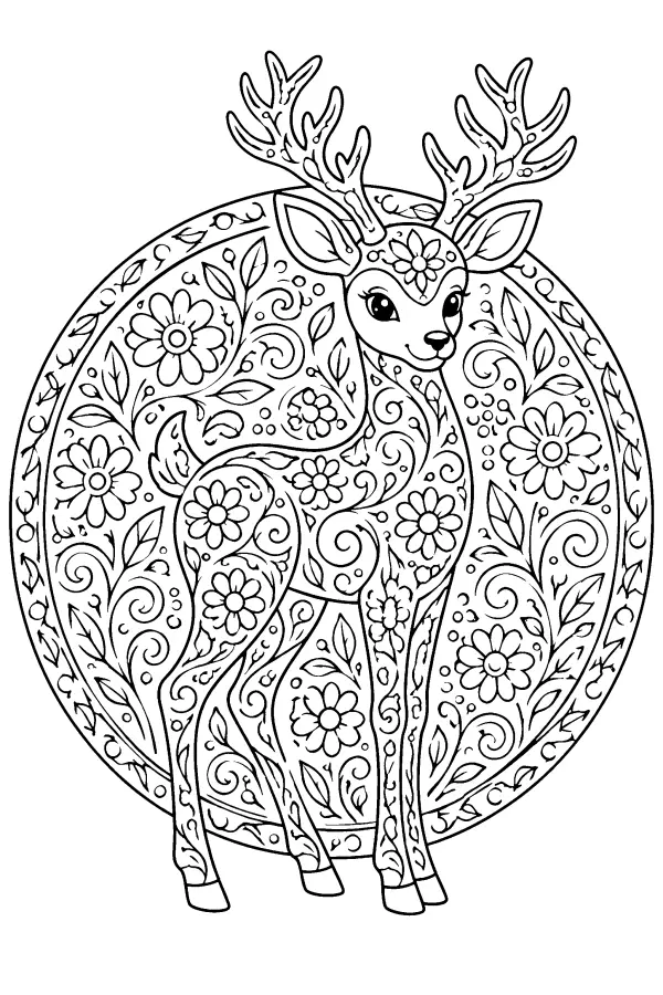 Floral Deer Mandala