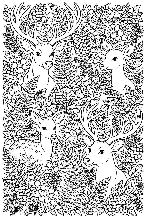Four Forest Deer