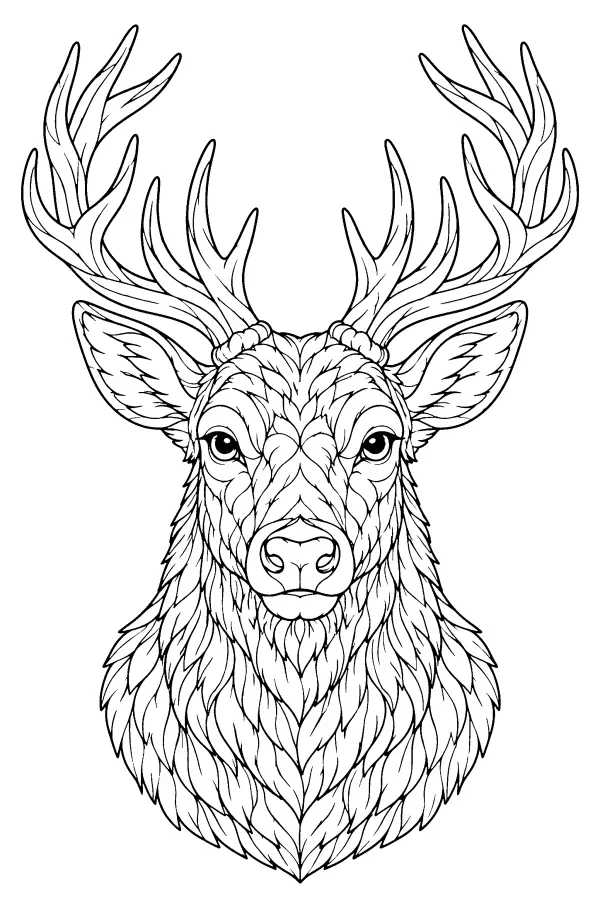 Textured Stag Portrait