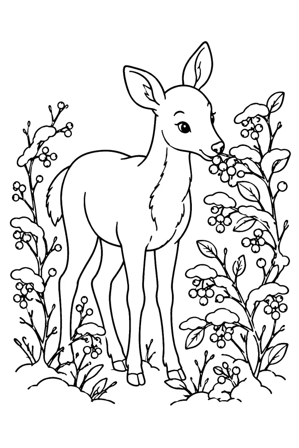 Winter Berry Deer