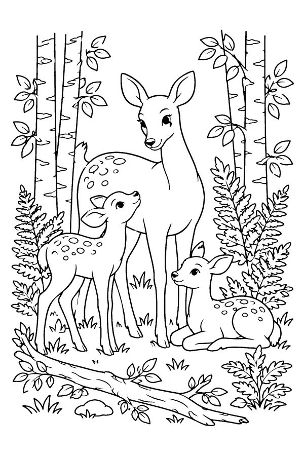 Woodland Deer Family