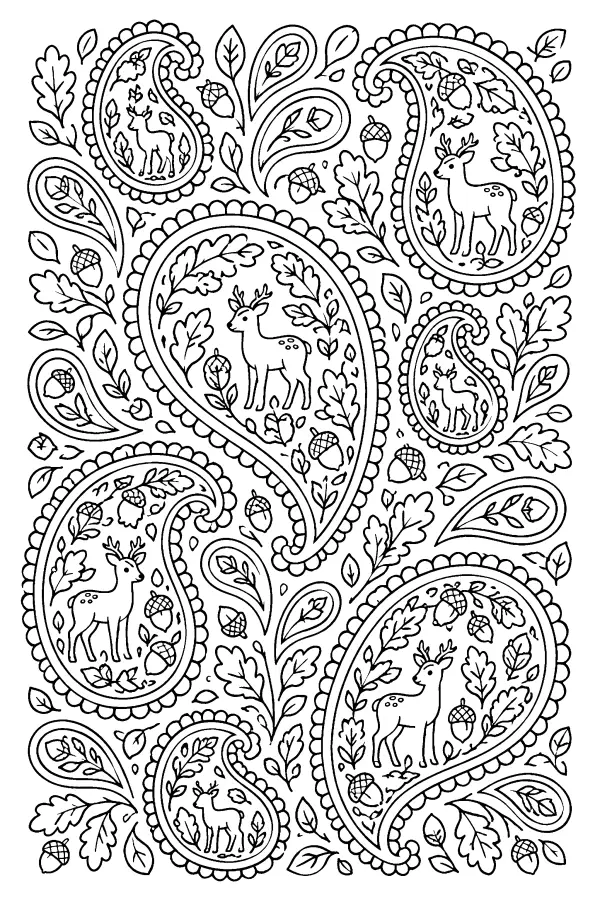 Woodland Paisley Deer