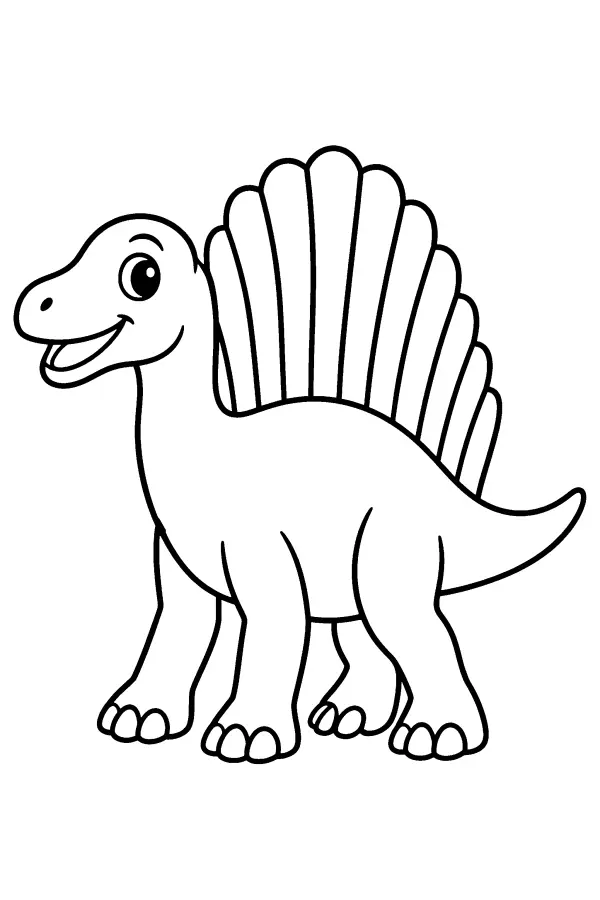 Coloriage de dinosaure à voile d’épines sur le dos