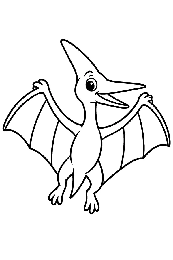 Coloriage d’un reptile ailé dinosaure à long bec