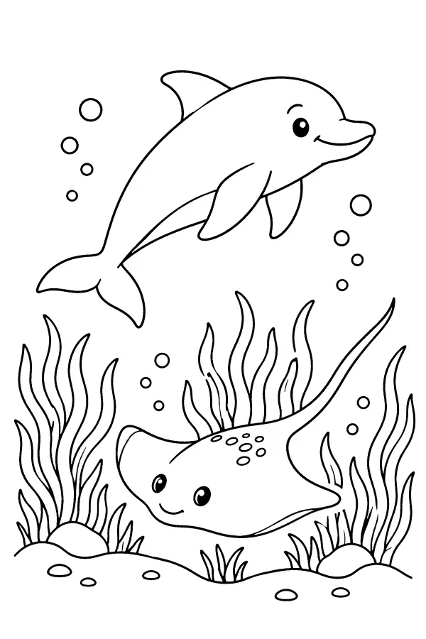 Dolphin And Stingray