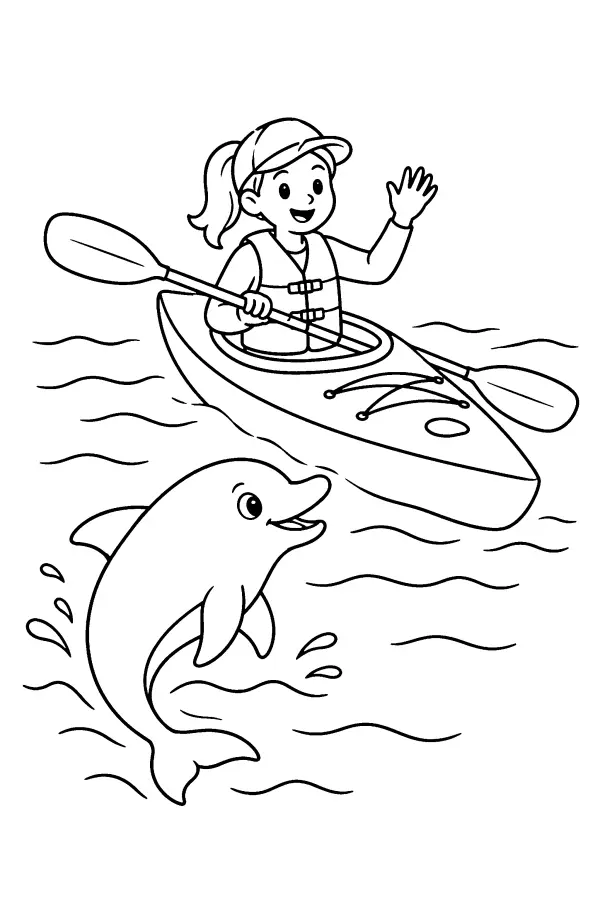 Dolphin Beside Kayak