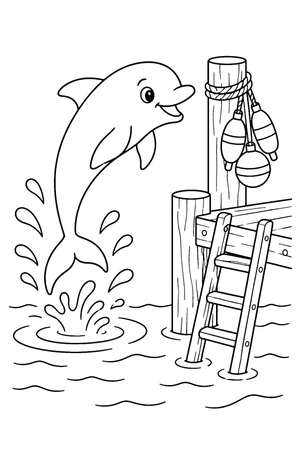 Dolphin By The Pier