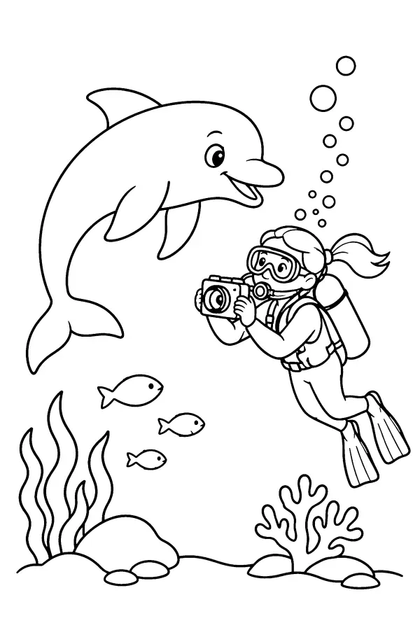Dolphin Diver Scene