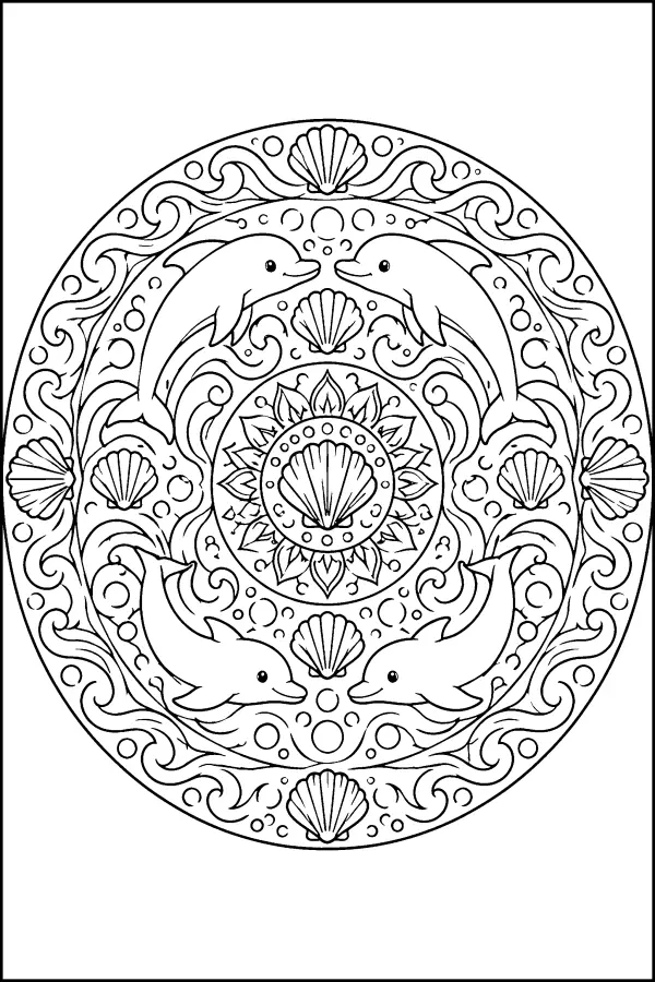 Dolphin Shell Mandala
