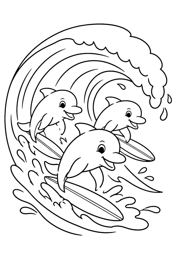 Dolphins in a Wave